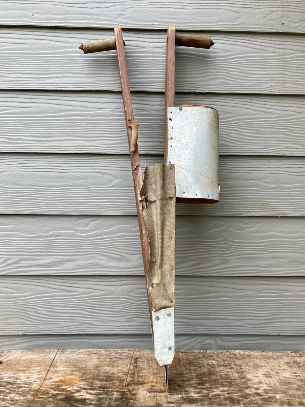 Vintage Wood & Metal Seed Planter Tool DIY Rustic Primitive Gardener Decor